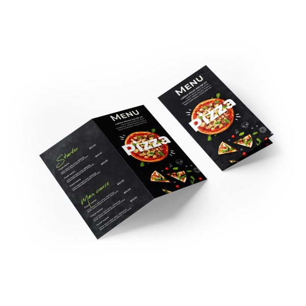 Karta menu składana - projekt i druk