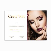 Certyfikat ze złoceniem - projekt i druk