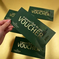 Voucher ze złoceniem wypukłym 3D - projekt i druk