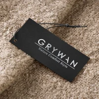 Metki produktowe srebrzone na czarnym papierze projekt graficzny i druk