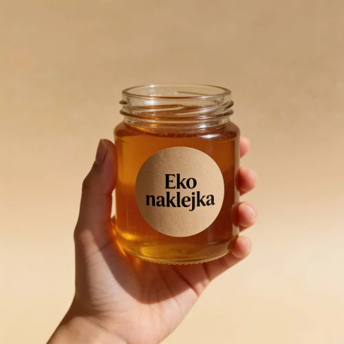 Etykiety eko samoprzylepne okrągłe z logo