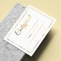 Certyfikat ze złoceniem - projekt i druk