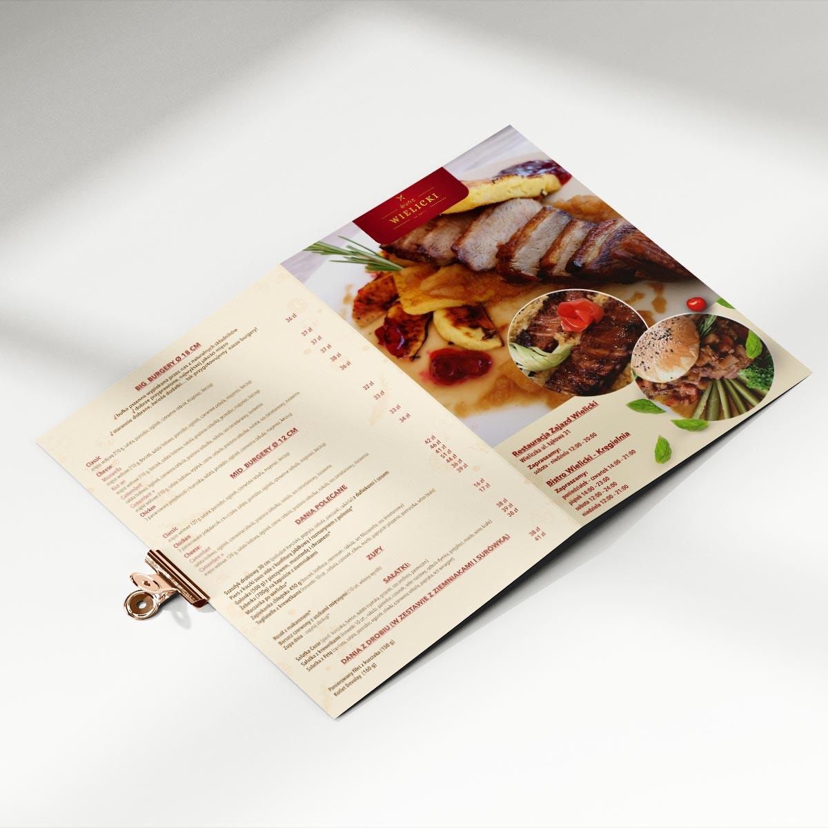 Karta menu A3 składana foliowana