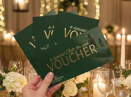 Voucher DL ze złoceniem wypukłym 3D - projekt i druk